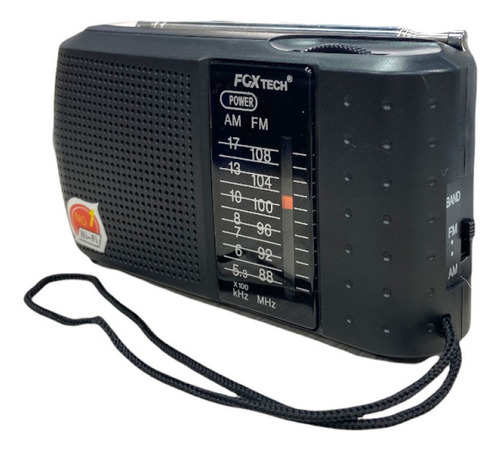 Radio Am/fm Fox Tech Alta Sensibilidad Incluye Audifonos Color Negro 110v/220v