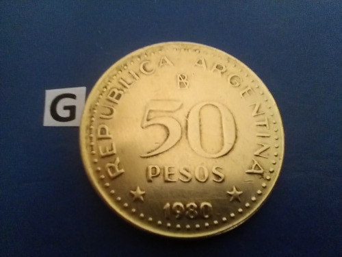 Argentina Moneda De 50 Pesos Del Año 1980 San Martin (Usado)