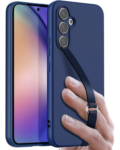Funda Aicase Silicona Con Agarre Para Galaxy A54 Azul