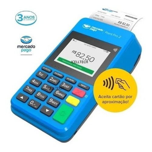 Imagem 1 de 9 de Maquininha De Cartão Mercado Pago Point Pro Wi-fi E Chip
