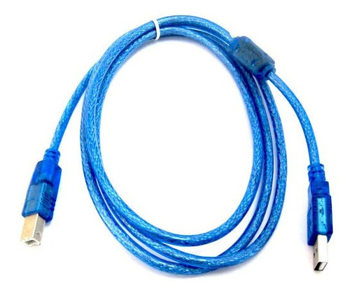 Lote 10pz Cable Para Impresora 1.5 Metros Azul Transparente