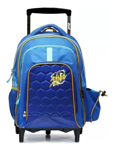 Mochila C/carro Fútbol Escolar Grande 18 PuLG Color Azul Francia