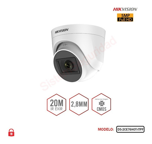 Camaras 5mp Domo Tubo Analoga  De 20 40 80 Metros Hikvision