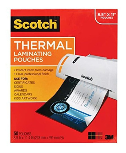 Hojas Térmicas Para Laminar Scotch, 8.9 x 11.4 in, 3 mil, Pa