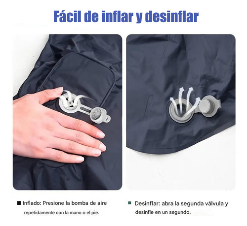 Colchón Inflable Plegable Portátil Para Acampar Colchoneta