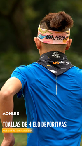 Pañuelo Deportivo Bandana Porta Hielo Cubre Nuca Aonijie Negro