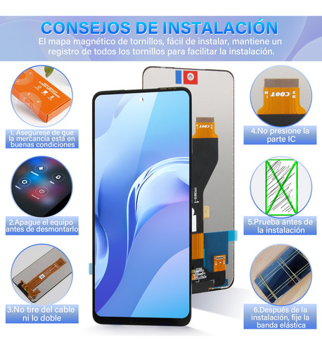 Para Tecno Spark 20c Bg7 Pantalla Táctil Lcd
