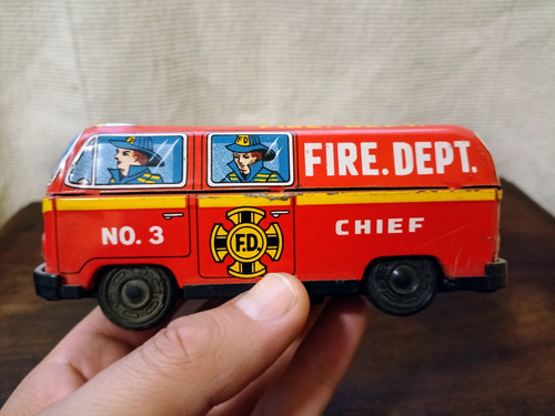 Camióneta De Bombeo Chapa Litografiados Made In Japan (Usado)
