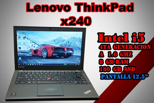 Laptop Lenovo X240 I5 De 4ta Generacion 8gb 180gb Ssd Solido