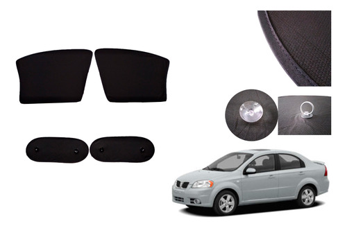 Parasol Cortinas Pontiac G3 Sedan 2007-2011 (4 Piezas) Set 2