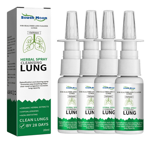 4×el Aerosol Nasal A Base Hierbas Lung Detox Alivia La Rini