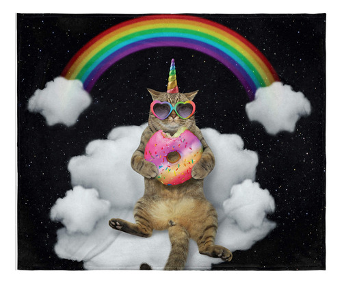 Intimo Galactic Rainbow Uni-kitty - Manta De Forro Polar De