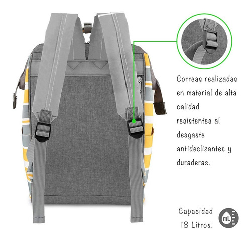 Imagen 4 de 6 de Mochila Himawari Rayada Con Usb Porta Notebook Envio Gratis