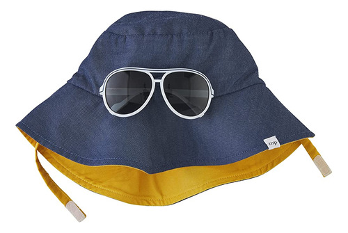 Mud Pie Boys' Baby Sun Sombrero Y Gafas De Sol Set, Azul Mar