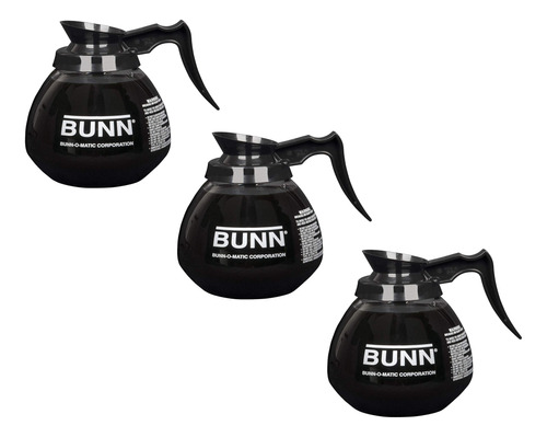 Bunn - Decantador Para Cafetera (3 Unidades), Color Negro
