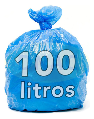 Saco De Lixo 100l Azul Bobina Reciclável Fino 25 Unidades Cor Azul-celeste