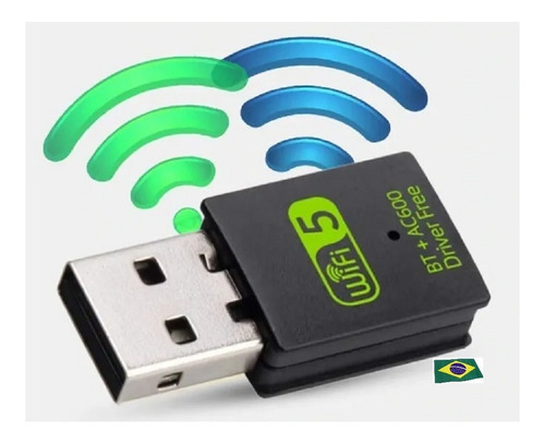 Imagem 4 de 10 de Adaptador Para Pc Usb 2x1 Receptor 600mb 5g Wifi + Bluetooth