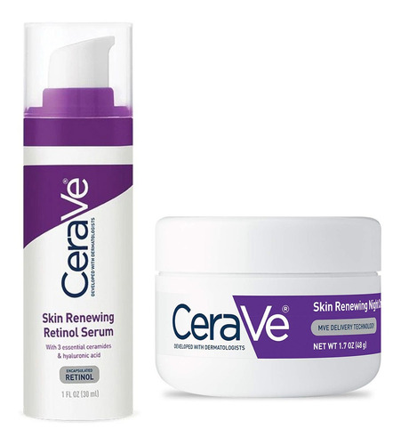 Cerave Suero Retinol Skin Renewing Y Crema De Noche Antiedad