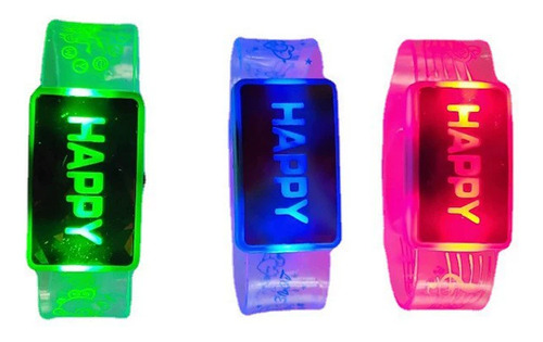Pack De 3 Pulseras Luminosas De Neón Para Fiestas Y Eventos Blanco