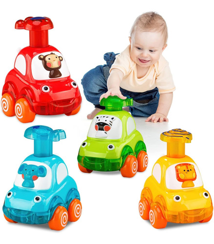 4 Autos De Animales De Inercia Para Niño Y Niña De 1 Año|ju
