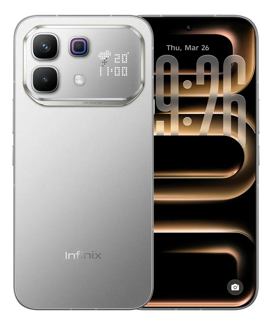 Telefone Ai Infinix Note 60 Pro 5g 256gb Rom 8+8gb Ram Glacial Silver Snapdragon 7s Gen 4 Dual Sim 6000mah 90w Carregamento super rápido 30w Wireless 6,78" Amoled 1.5k 144 hz Matriz ativa