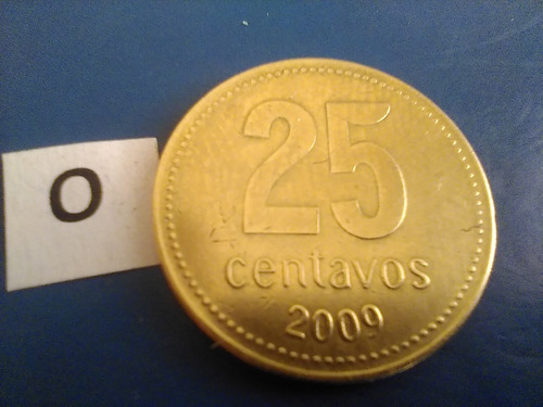 De 25 Centavos Moneda 2009 Pesos Argentinos Cabildo