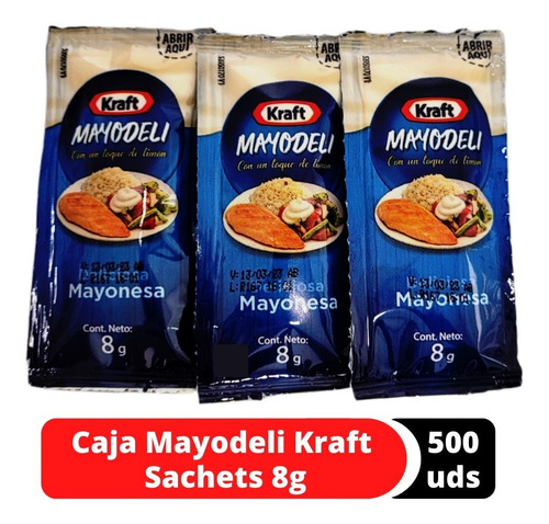 Caja Mayodeli Kraft Sachets 8g X 500 Unidades + Envío Gratis