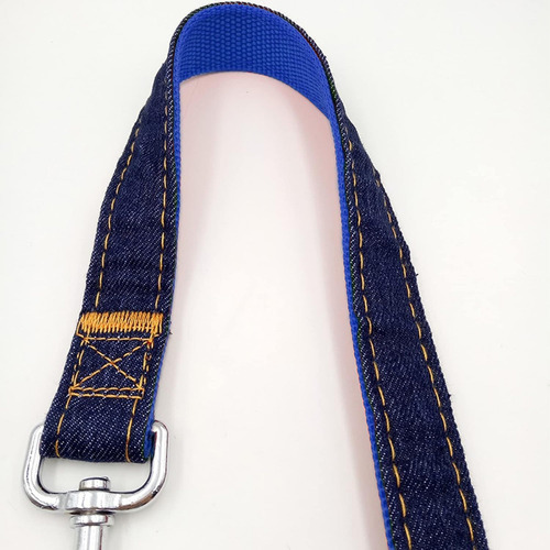 Collar Y Correa Perro Mezclilla Resistente Varias Tallas