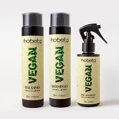 Hobety Kit Vegan Shampoo+bálsamo 2x300 E Pré-shampoo 150ml