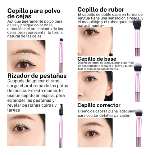 A Juego Mini Brochas Belleza10piezas Herramientas Belleza