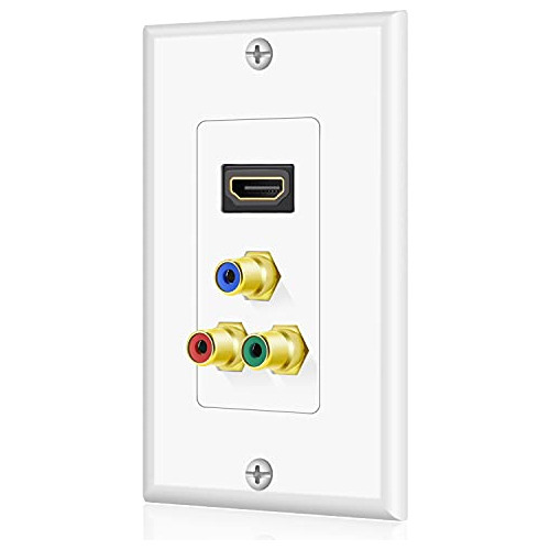 Pnt Hdmi + 3 Rca Wall Plate - 4k Ultra Hd Uhd 1080p Full Hd 