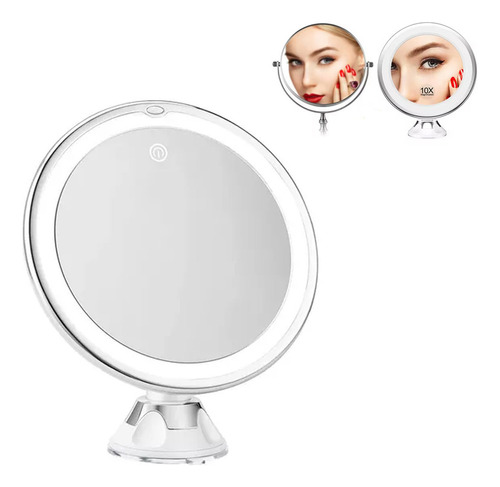 Espejo De Maquillaje Led Con Aumento De 10 Aumentos Con Vent