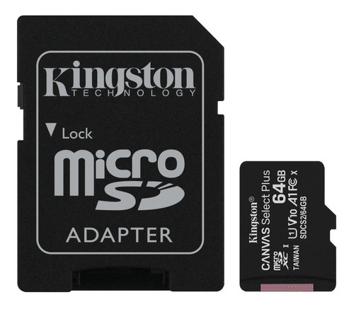 Memoria Micro Sd 64gb Clase 10 100mb/s Kingston Sdcs2/64gb
