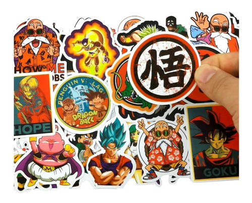 Stickers Calcomanias Dragon Ball Pack 50 Unidades, Geek 