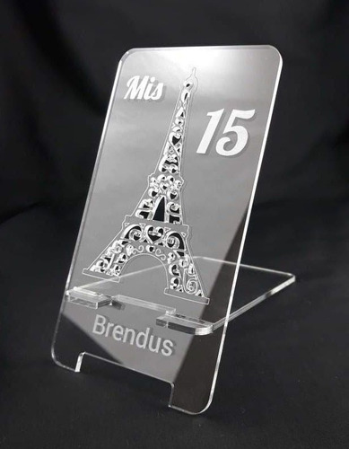 40 Soporte Celular Acrilico Torre Eiffel U Otro - Souvenir