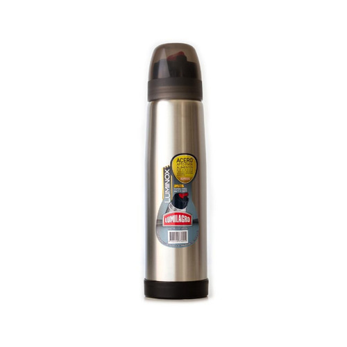 Termo Lumilagro Luminox 1lt Pico Mate Cafe Acero Inoxidable