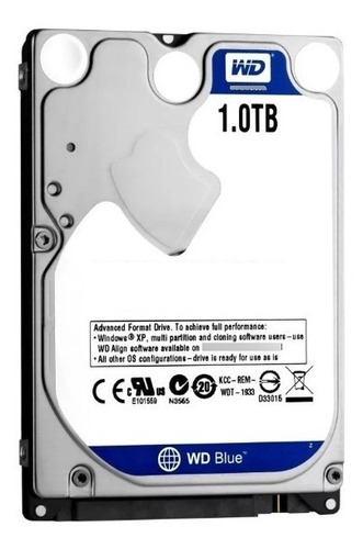 Imagen 1 de 4 de Disco Rigido Notebook 1tb Blue Wd Western Digital 2.5 Sata