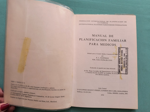 Manual De Planificación Familiar Para Médicos (Usado)