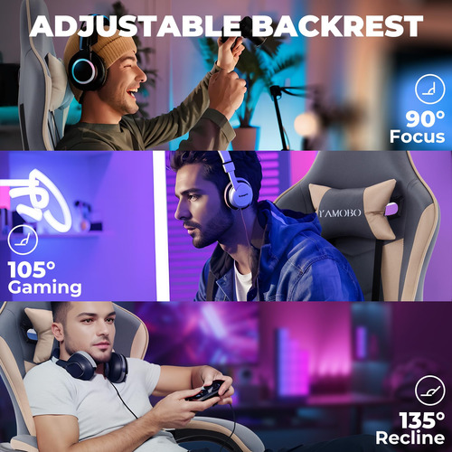 Silla De Juegos Con Soporte Lumbar Ergonómico Y Reposapiés