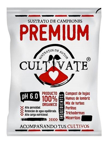 Sustrato Cultivate Premium 25 Dm Cultivo 100% Organico Grow