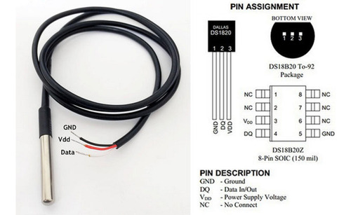 10x Kit Sensor De Temperatura Ds18b20 Sonda A Prova Agua