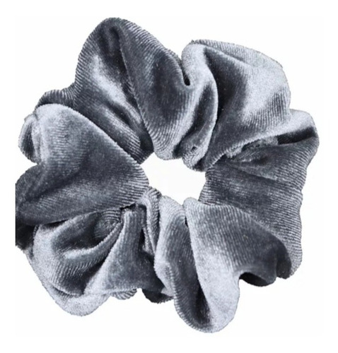 Colet Scrunchies Terciopelo Plush Gris Colegio 6 Unidades 