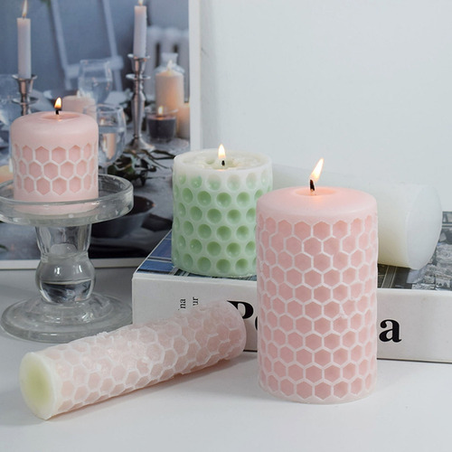 Molde Cilíndrico De Silicona Para Velas En Forma De Panal De