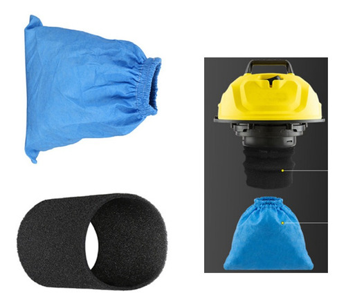 Imagen 2 de 3 de Filtro Aspiradora Einhell Bt-vc Tc-vc Espuma De 5mm + Bolsa