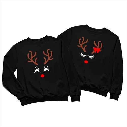 Imagen 2 de 5 de Dúo De Sudadera - Navidad - Pareja - Renos