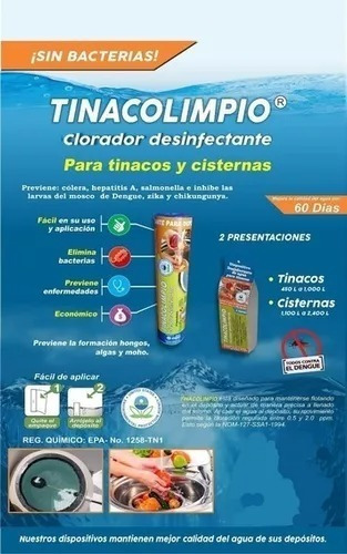 Dispositivo Mega Dual(antisarro+ Desinfectante)tinaco Limpio