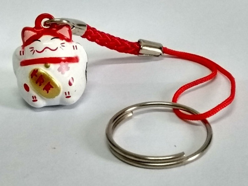 Imagem 1 de 4 de Chaveiro Maneki Neko C/ Guizo Pingente P/ Celular Ref-a Novo