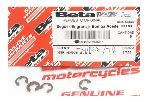 Seguer Engranaje Bomba Aceite Beta Motard 200 09383q060801