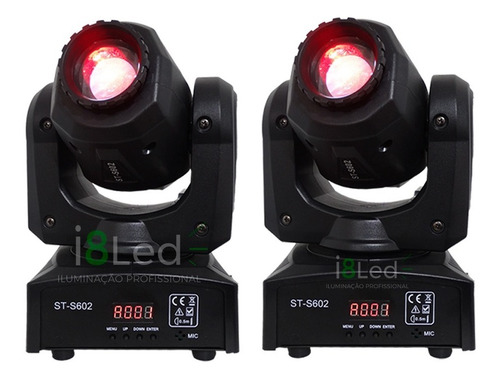 2 Moving Head Spot Led Osram 30w Gobo + Disco De Cor Dmx
