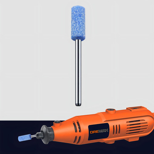 Ponta Montada 6mm Abrasiva Azul Haste 3mm Micro Retífica